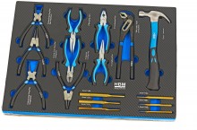 HBM 262-delige premium gereedschapsvulling voor gereedschapswagen, 7 inlays, 39 x 54 cm, blauw HBM 262-delige premium gereedschapsvulling voor gereedschapswagen, 7 inlays, 39 x 54 cm, blauw