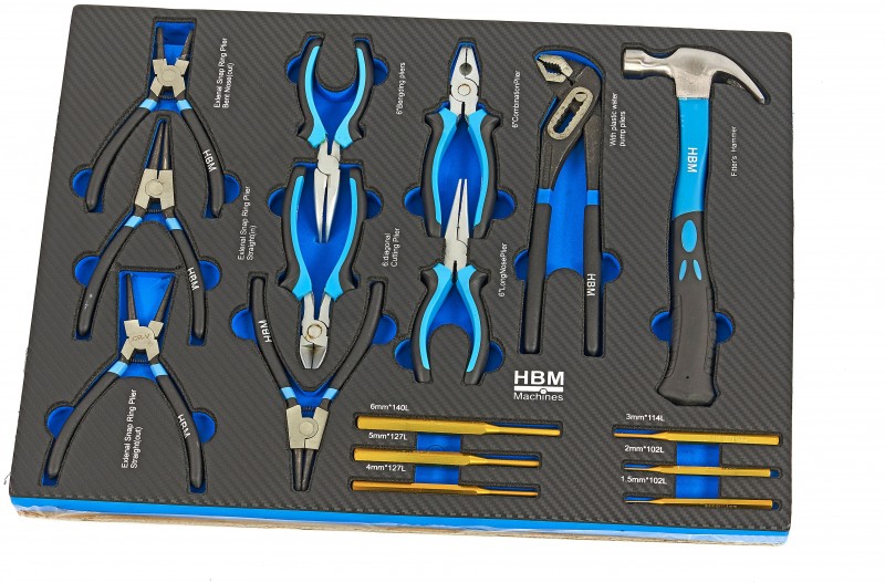 HBM 262-delige premium gereedschapsvulling voor gereedschapswagen, 7 inlays, 39 x 54 cm, blauw HBM 262-delige premium gereedschapsvulling voor gereedschapswagen, 7 inlays, 39 x 54 cm, blauw