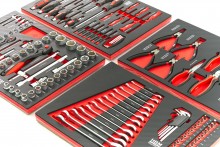HBM gevulde gereedschapswagen 154-delig zwart, 7 laden, 4 zwenkwielen, 100 kg belastbaar
