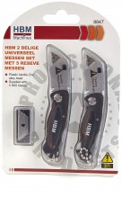 HBM udskydelig knivsæt 2-delt med 5 reservede knive, længde 65 mm. HBM udskydelig knivsæt 2-delt med 5 reservede knive, længde 65 mm.