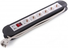 HBM Stekkerdoos 6-voudig 1,5 m Kabel 3G1,5 mm² Met Schakelaar, Overspanningsbeveiliging en Kinderbeveiliging