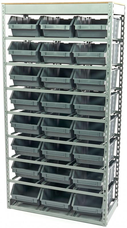 HBM bakkenkast met 24 opbergbakken, metalen stelling, 85 x 40 x 165 cm, 480 kg draagvermogen