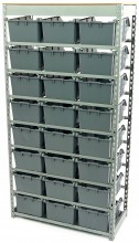 HBM bakkenkast met 24 opbergbakken, metalen stelling, 85 x 40 x 165 cm, 480 kg draagvermogen