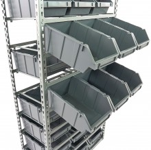 HBM bakkenkast met 24 opbergbakken, metalen stelling, 85 x 40 x 165 cm, 480 kg draagvermogen