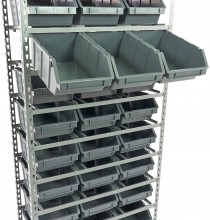 HBM bakkenkast met 24 opbergbakken, metalen stelling, 85 x 40 x 165 cm, 480 kg draagvermogen