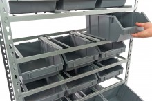 HBM bakkenkast met 24 opbergbakken, metalen stelling, 85 x 40 x 165 cm, 480 kg draagvermogen