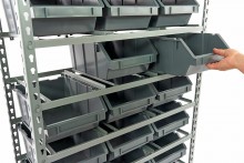 HBM bakkenkast met 24 opbergbakken, metalen stelling, 85 x 40 x 165 cm, 480 kg draagvermogen