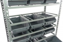 HBM bakkenkast met 24 opbergbakken, metalen stelling, 85 x 40 x 165 cm, 480 kg draagvermogen