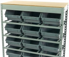 HBM bakkenkast met 24 opbergbakken, metalen stelling, 85 x 40 x 165 cm, 480 kg draagvermogen