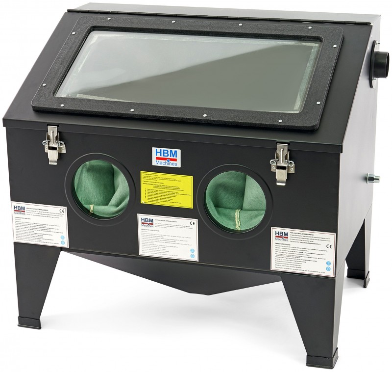 HBM SBC 190 Straalcabine 190 l Voorlader met Gasveren, 6 bar, 250 l/min, 90 x 60 x 50 cm