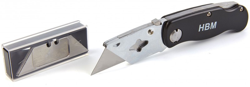 HBM foldbar udtrækskniv 100 mm med 5 reservemesser