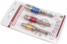 HBM Professionele 3-delige Bit-Dop Adapterset met HEX Aansluiting