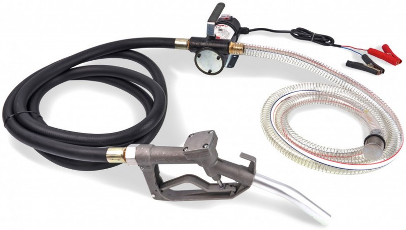 HBM 12V elektrisk diesel- og fyringsoliepumpe 175 W, 45 l/min, 10 m pumpehøjde.