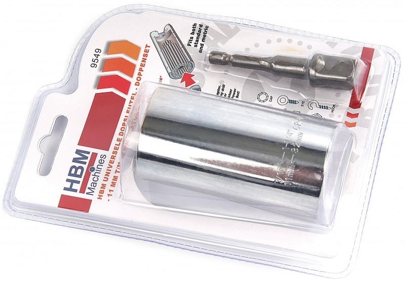 HBM Gator Grip Universele Doppensleutel Doppenset 11 mm t/m 32 mm HBM Gator Grip Universele Doppensleutel Doppenset 11 mm t/m 32 mm