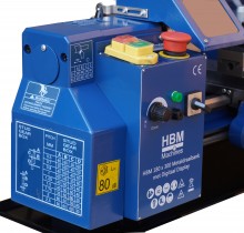 HBM mini metaldrejebænk 180 x 300 mm, 300 W, 230 V, 2500 rpm, 20 mm gennemgang, 37 kg.
