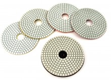 HBM 125 mm 6-delige diamant polijstschijvenset met M14 opnamepad