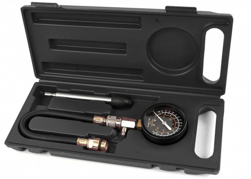 HBM Compressiemeter voor Benzinemotoren met Slang 360 mm, Adapters 14 en 18 mm, Inclusief Opbergkoffer
