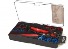 HBM 199-delige Profi 4-in-1 Automatische Draadstriptang met Knip- en Krimpfunctie, Inclusief 199 Kabelschoentjes