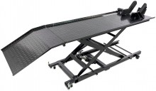 HBM motorheftafel 450 kg – hydraulisch, verstelbaar, antislip, verrijdbaar, 250 cm, maximale hoogte 80 cm