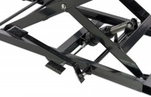 HBM motorheftafel 450 kg – hydraulisch, verstelbaar, antislip, verrijdbaar, 250 cm, maximale hoogte 80 cm