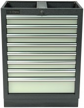HBM Professionele Gereedschapskast 8 Laden Grijs 68 x 46 x 91 cm, Gepoedercoat
