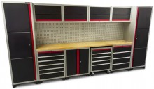 HBM Professional Deluxe modulair werkplaatssysteem 16-delig zwart rood
