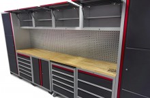 HBM Professional Deluxe modulair werkplaatssysteem 16-delig zwart rood
