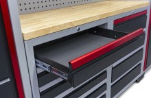 HBM Professional Deluxe modulair werkplaatssysteem 16-delig zwart rood
