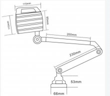 HBM LED machinelamp 230 V 65 x 65 mm