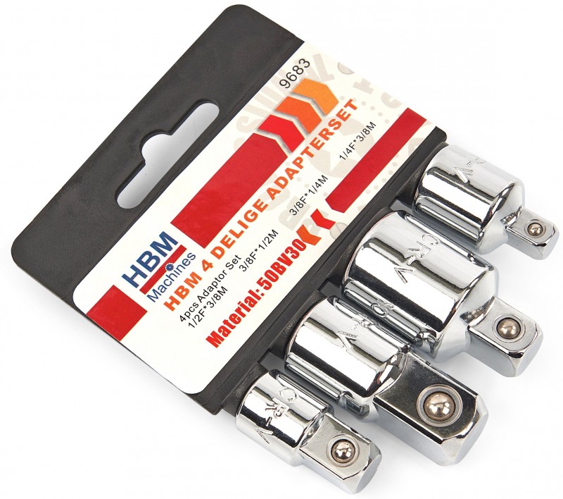 HBM Dopsleutel Adapterset 4-delig Doppenset Set
