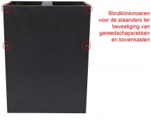 HBM Professionele Gereedschapskast 4 Laden, Staal, Gepoedercoat, 50 kg, 46 x 68 x 91 cm, Grijs