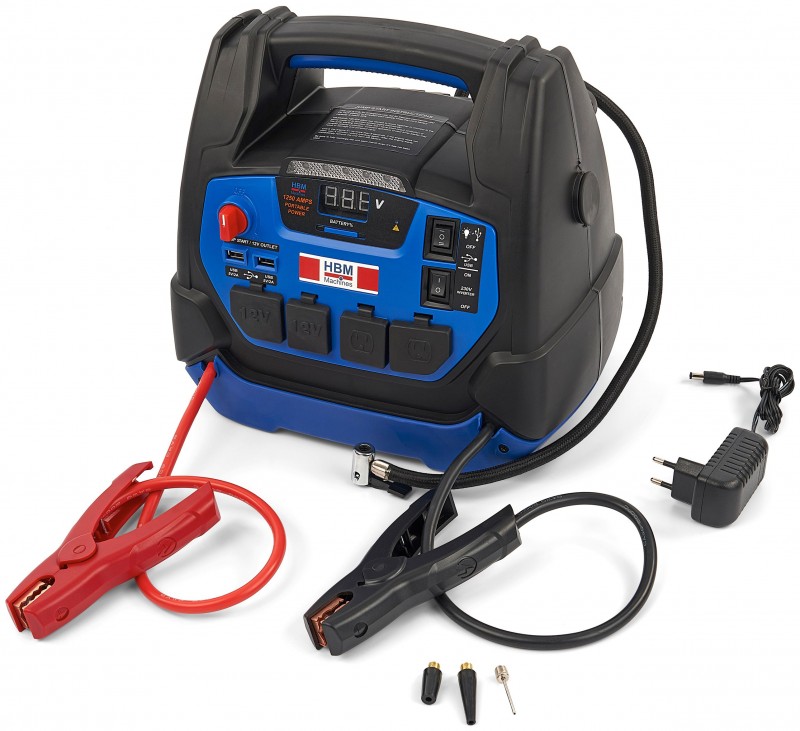 HBM transportabel bil jumpstarter batteribooster 12/230 V 21 Ah 1250 Ah HBM transportabel bil jumpstarter batteribooster 12/230 V 21 Ah 1250 Ah