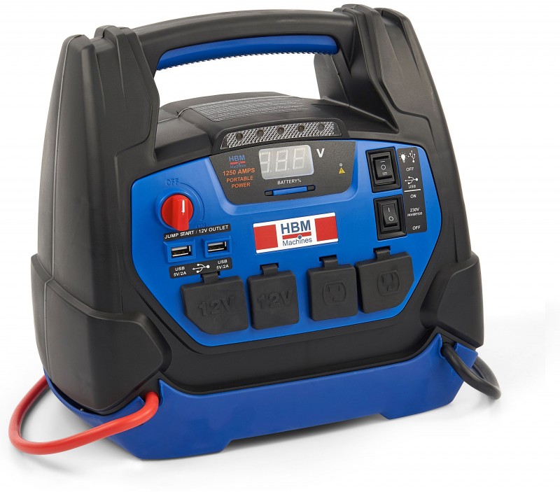 HBM transportabel bil jumpstarter batteribooster 12/230 V 21 Ah 1250 Ah HBM transportabel bil jumpstarter batteribooster 12/230 V 21 Ah 1250 Ah