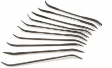 HBM 10-delige dubbelzijdige gebogen sleutelvijlenset 140 mm