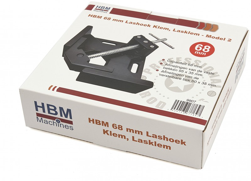 HBM Svejsevinkel Klemme 68 mm - Model 2, Klembredde 68 mm, Bredde 3,5 cm, Længde 6 cm. HBM Svejsevinkel Klemme 68 mm - Model 2, Klembredde 68 mm, Bredde 3,5 cm, Længde 6 cm.
