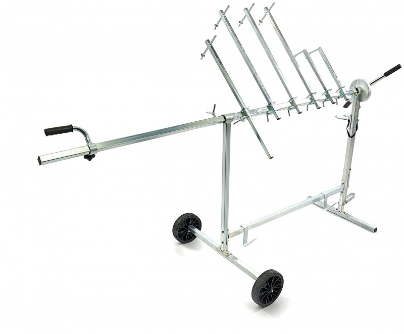 HBM verrijdbare en draaibare spuit- en schuurstandaard, verstelbaar, 2 wielen, 35 kg, 2000 x 800 x 1000 mm