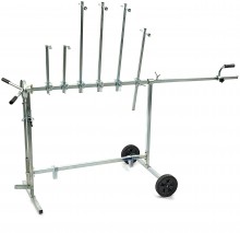 HBM verrijdbare en draaibare spuit- en schuurstandaard, verstelbaar, 2 wielen, 35 kg, 2000 x 800 x 1000 mm
