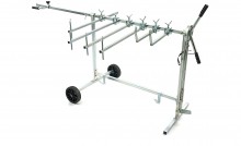 HBM verrijdbare en draaibare spuit- en schuurstandaard, verstelbaar, 2 wielen, 35 kg, 2000 x 800 x 1000 mm
