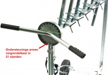 HBM verrijdbare en draaibare spuit- en schuurstandaard, verstelbaar, 2 wielen, 35 kg, 2000 x 800 x 1000 mm