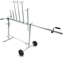 HBM verrijdbare en draaibare spuit- en schuurstandaard, verstelbaar, 2 wielen, 35 kg, 2000 x 800 x 1000 mm