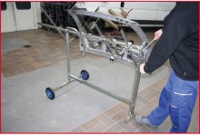 HBM verrijdbare en draaibare spuit- en schuurstandaard, verstelbaar, 2 wielen, 35 kg, 2000 x 800 x 1000 mm