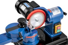 HBM Widia savklingeslibemaskine 250 W, 2800 rpm, 125 mm slibeskive, vipbar 45°, til savklinger op til 700 mm.