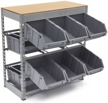 HBM bakkenkast opbergsysteem stelling met 12 opbergbakken 40 x 85 x 88 cm metaal