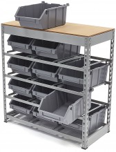 HBM bakkenkast opbergsysteem stelling met 12 opbergbakken 40 x 85 x 88 cm metaal