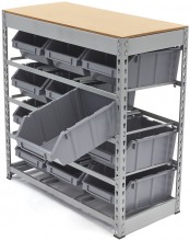HBM bakkenkast opbergsysteem stelling met 12 opbergbakken 40 x 85 x 88 cm metaal