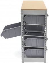 HBM bakkenkast opbergsysteem stelling met 12 opbergbakken 40 x 85 x 88 cm metaal