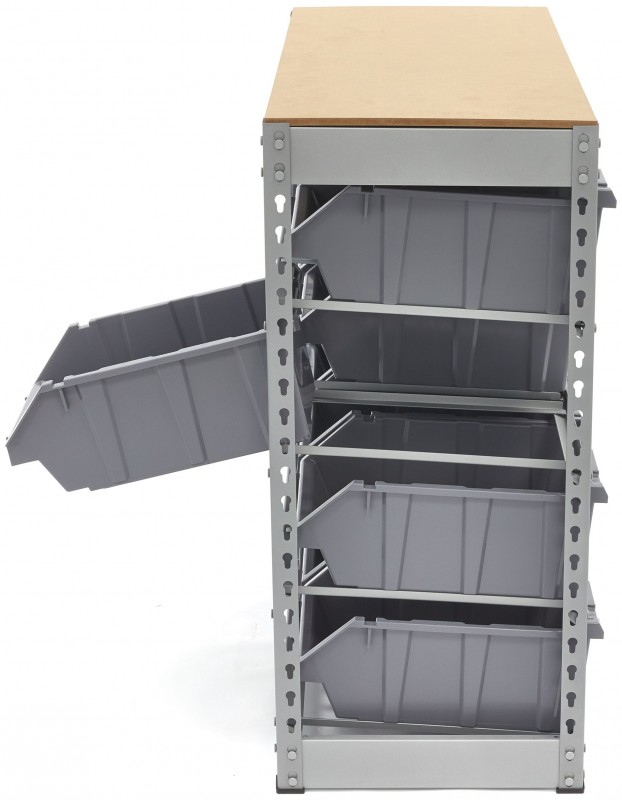 HBM bakkenkast opbergsysteem stelling met 12 opbergbakken 40 x 85 x 88 cm metaal