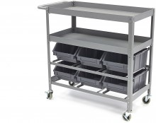 HBM universele gereedschapswagen met 6 opbergbakken, metaal, 99 x 40 x 87 cm, max. 180 kg