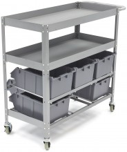 HBM universele gereedschapswagen met 6 opbergbakken, metaal, 99 x 40 x 87 cm, max. 180 kg