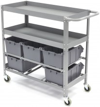 HBM universele gereedschapswagen met 6 opbergbakken, metaal, 99 x 40 x 87 cm, max. 180 kg